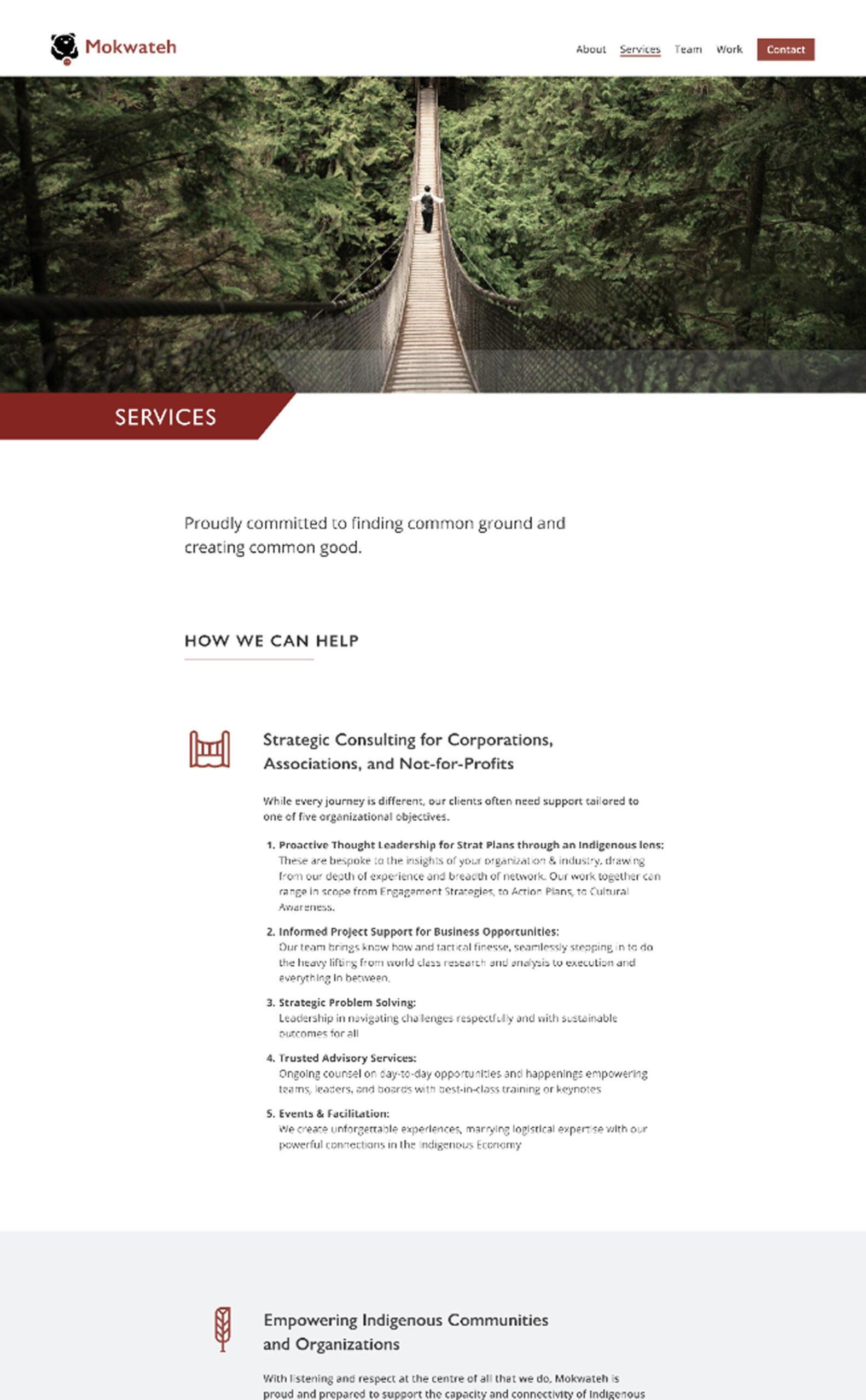 Indigenous consultants services page