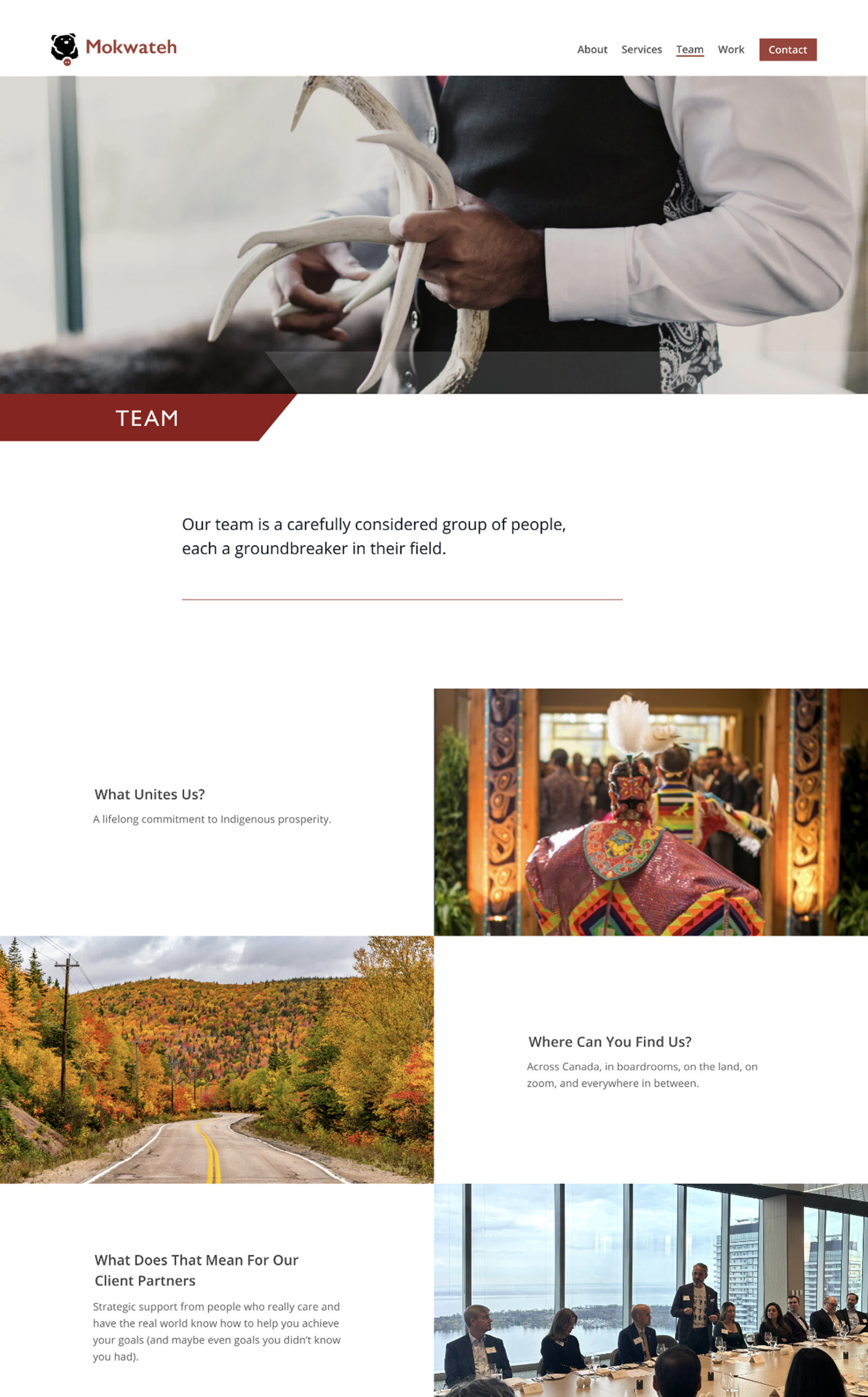 Indigenous consultants team page
