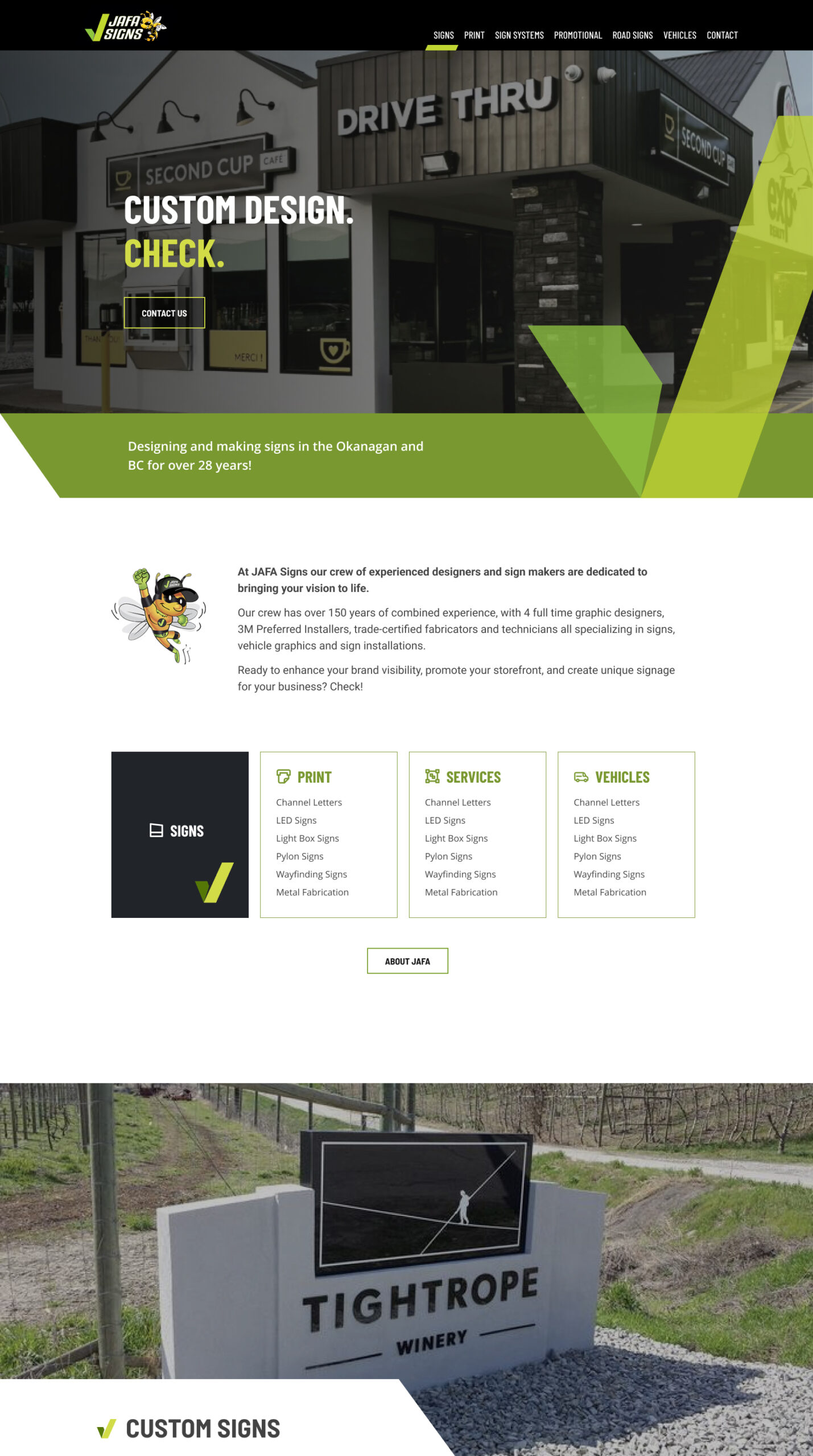 Sign company home page